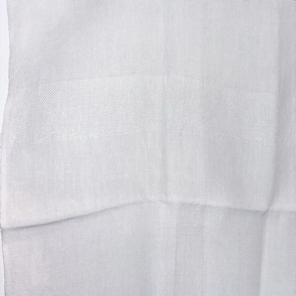 Small Vintage Ivory Linen Tablecloth 28x47